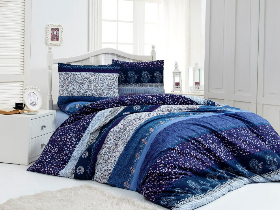 

Постельное белье бязь голд LightHouse Night Blue евро 2200000541758
