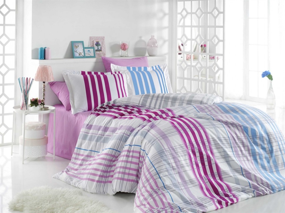 

Постельное белье Poplin Hobby Stripe фуксия евро 8698499130517