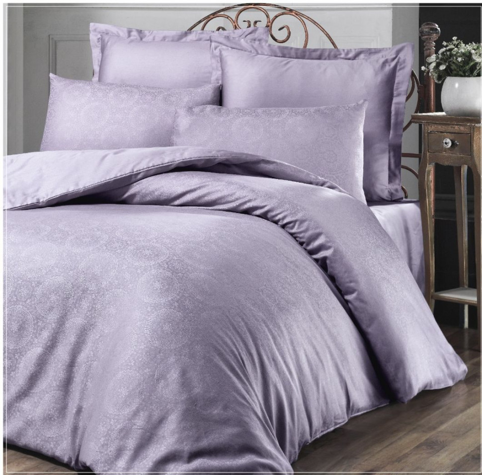 

Постельное белье Victoria Deluxe Jacquard Sateen Valeria лиловый евро 2200000548757