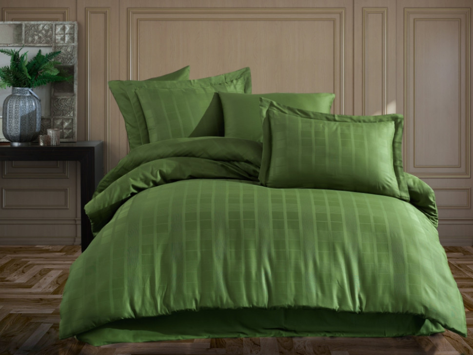 

КПБ Hobby Exclusive Sateen Diamond Ekose оливковый евро 8698499145948