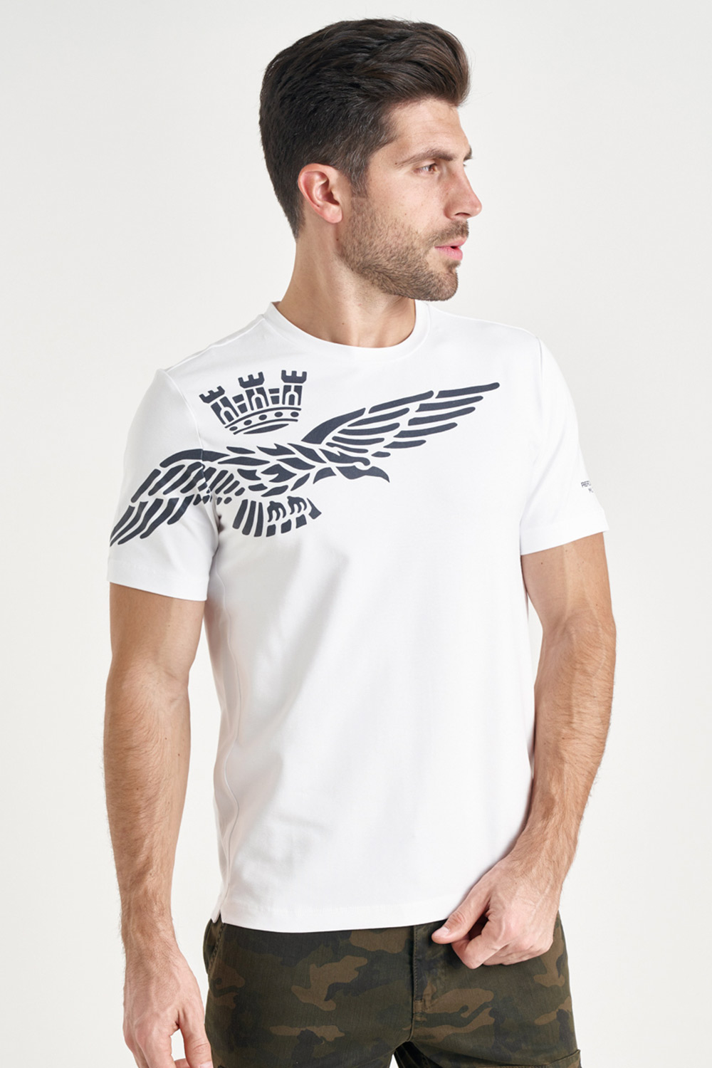 

Белая футболка с орлом Aeronautica Militare 4421 XXL
