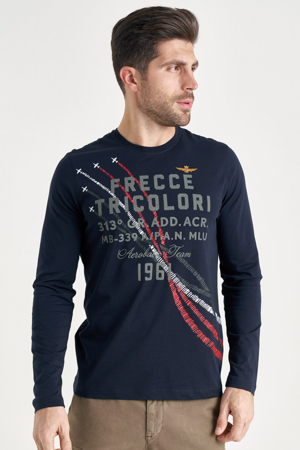 

Лонгслив Frecce Tricolori темно-синего цвета Aeronautica Militare 4425, Лонгслив Frecce Tricolori темно-синего цвета Aeronautica Militare 4425 XL