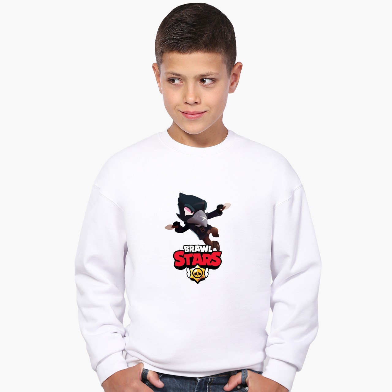 

Свитшот для мальчиков Бравл Старс Ворон (Brawl Stars Crow) (9509-1023) 158-164 см Белый