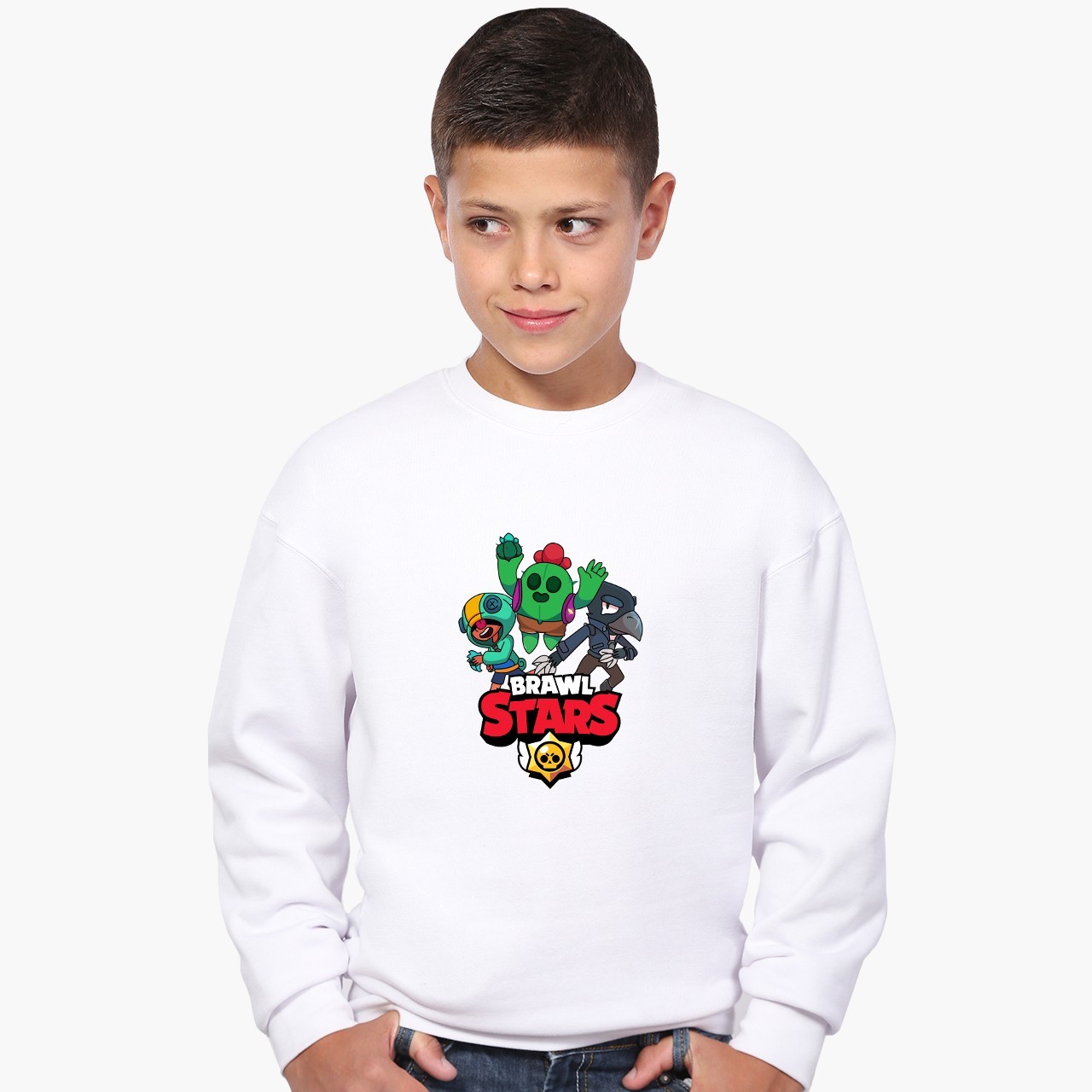 

Свитшот для мальчиков Бравл Старс (Brawl Stars) (9509-1021) 122-128 см Белый