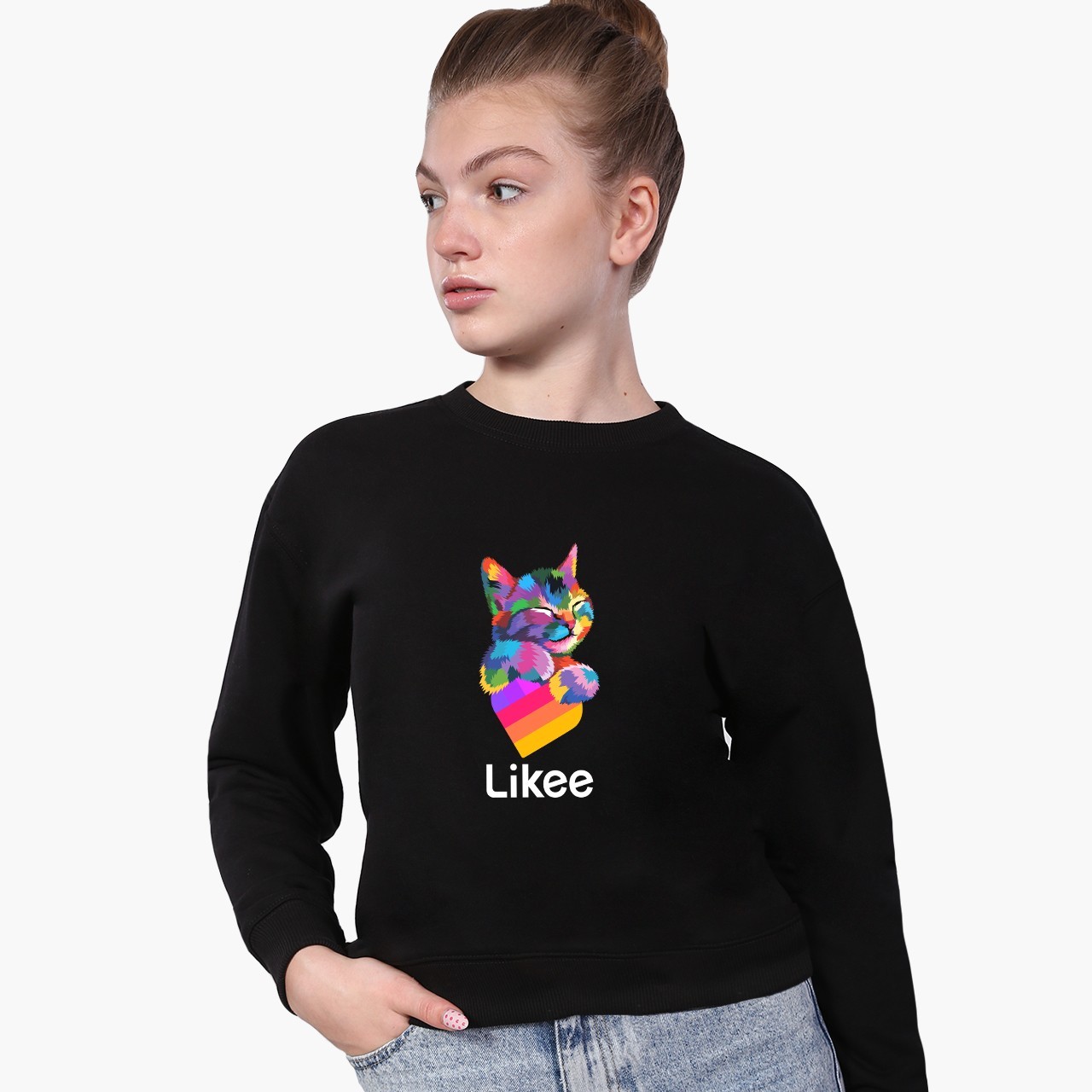 

Свитшот для девочек Лайк Кот (Likee Cat) (9509-1040) 134-140 см Черный