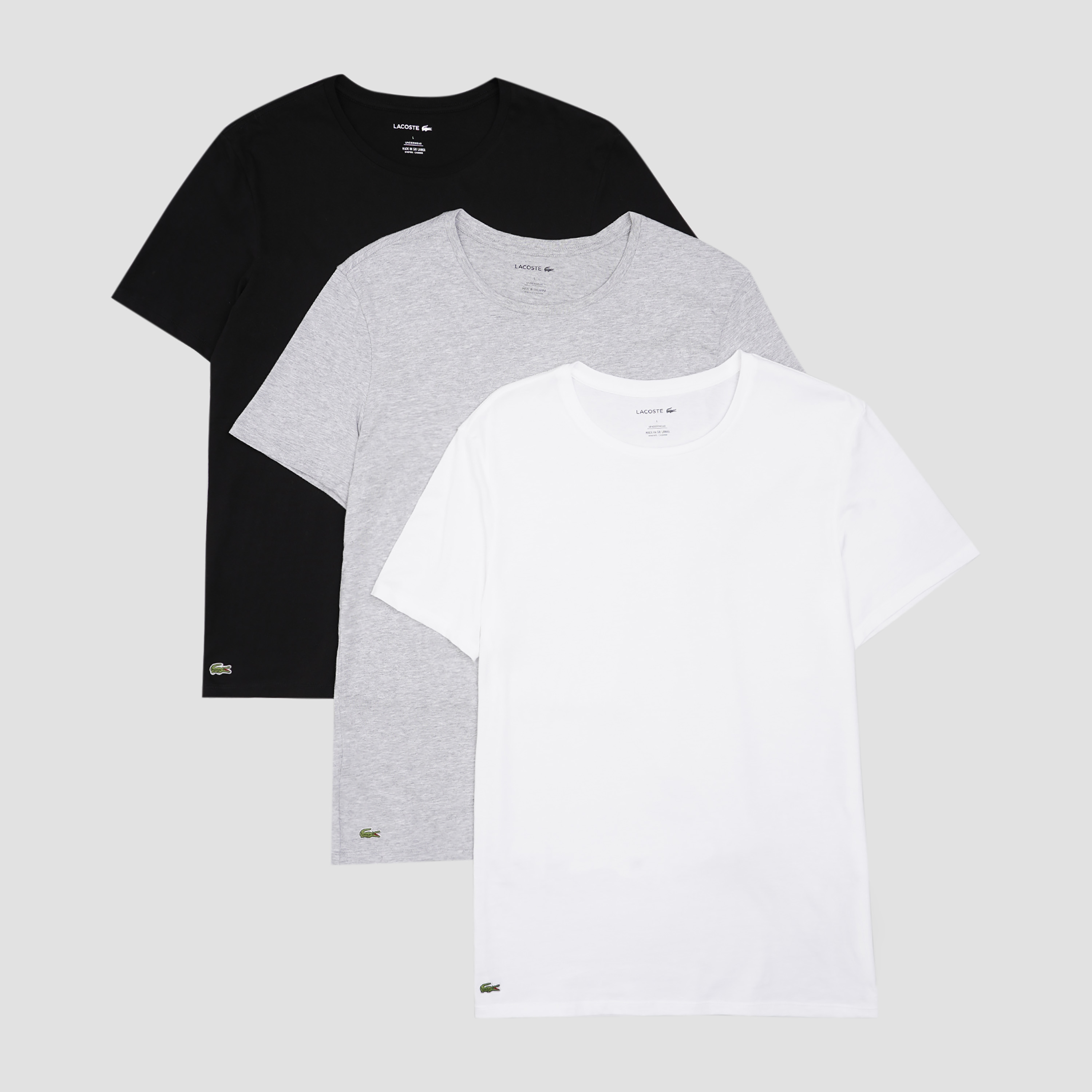 

Футболка Lacoste TH3321-BXY XXL (T7) 3 шт White/Silver/Black