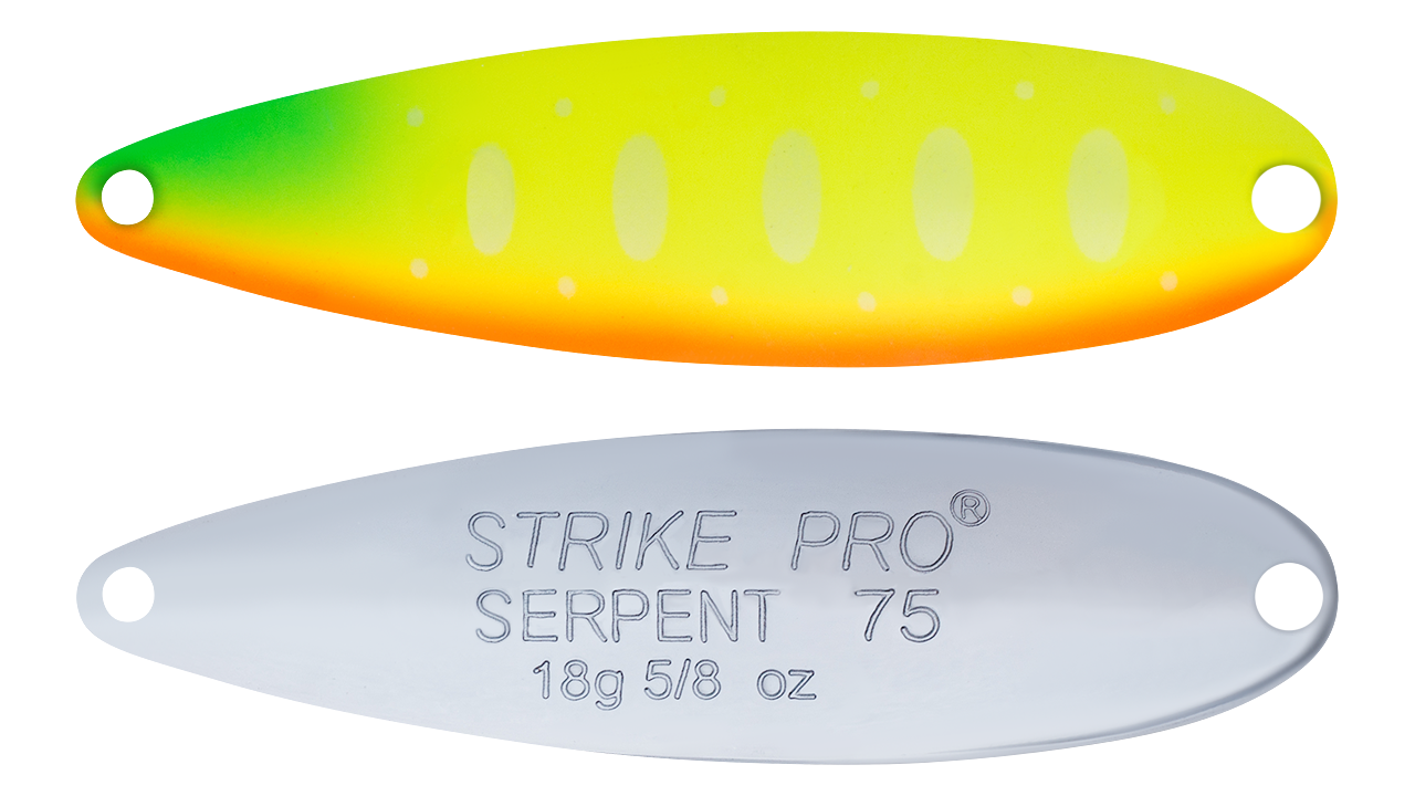 

Блесна колеблющаяся Strike Pro Serpent Double 75M, 75 мм, 18 гр, Двойник-незацепляйка, (ST-010BD#A178S-CP) (96250)