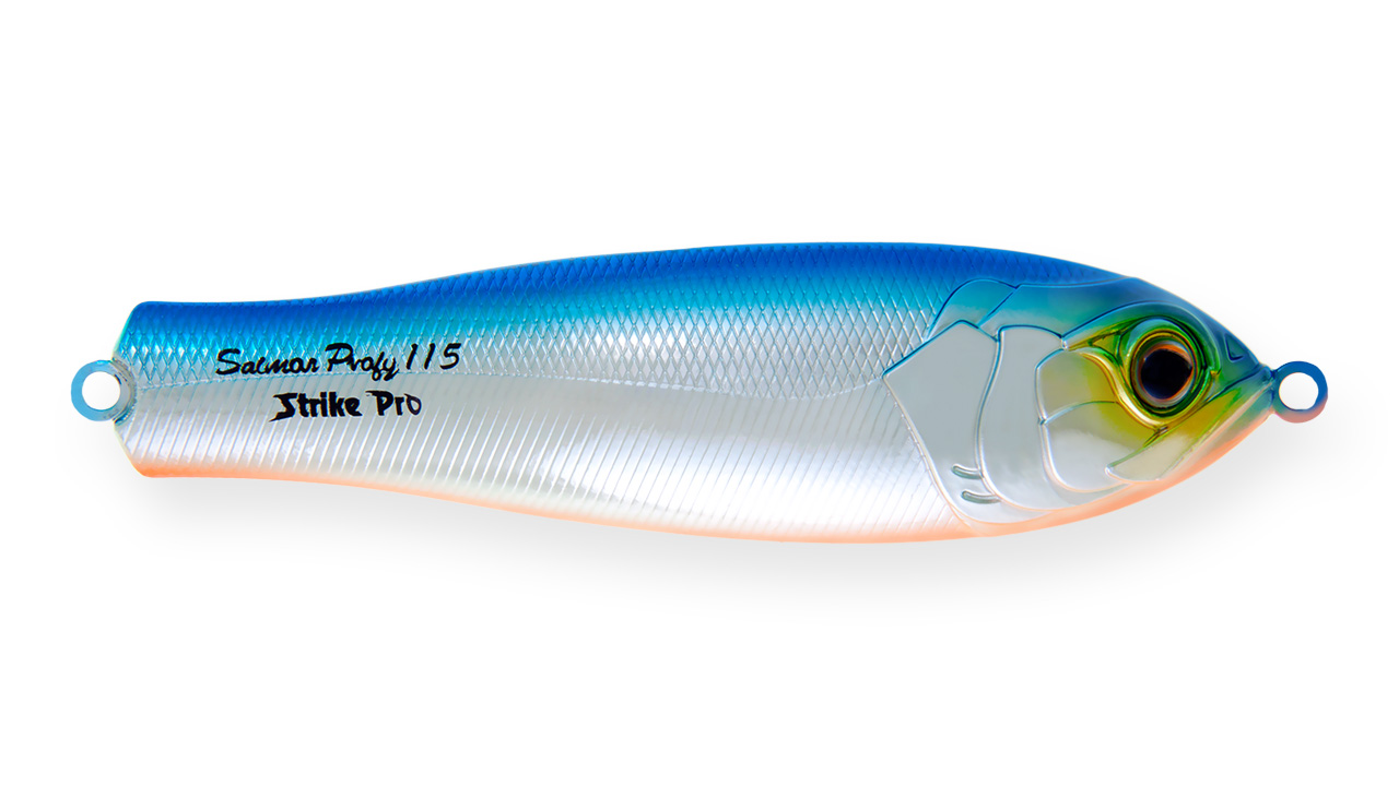 

Блесна колеблющаяся Strike Pro Salmon Profy 115, 115 мм, 45 гр, Тройник, цвет: 626E Blue Silver OB, (PST-03A#626E-626E) (145570)