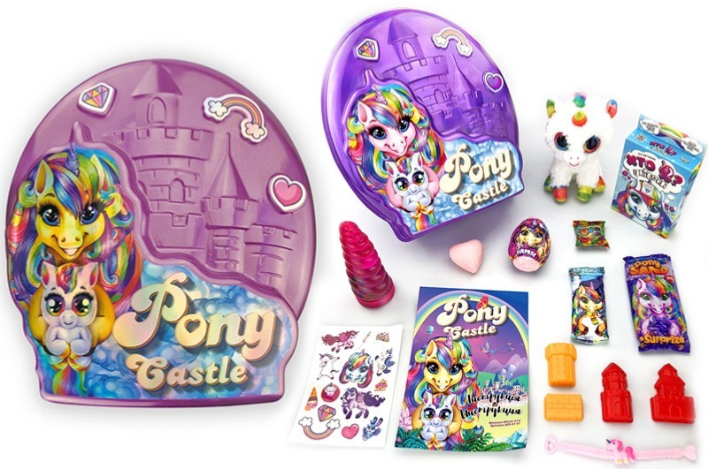 

Креативное творчество сюрприз "Пони" "Pony Castle", 13 сюрпризов, мягкая игрушка, карточная игра