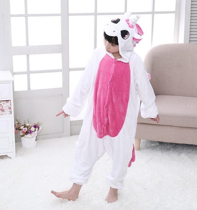 

Пижама Кигуруми Детская Для Девочек Kigurumi Единорог Пегас Белый с розовым 120 - 130 см. (2008)