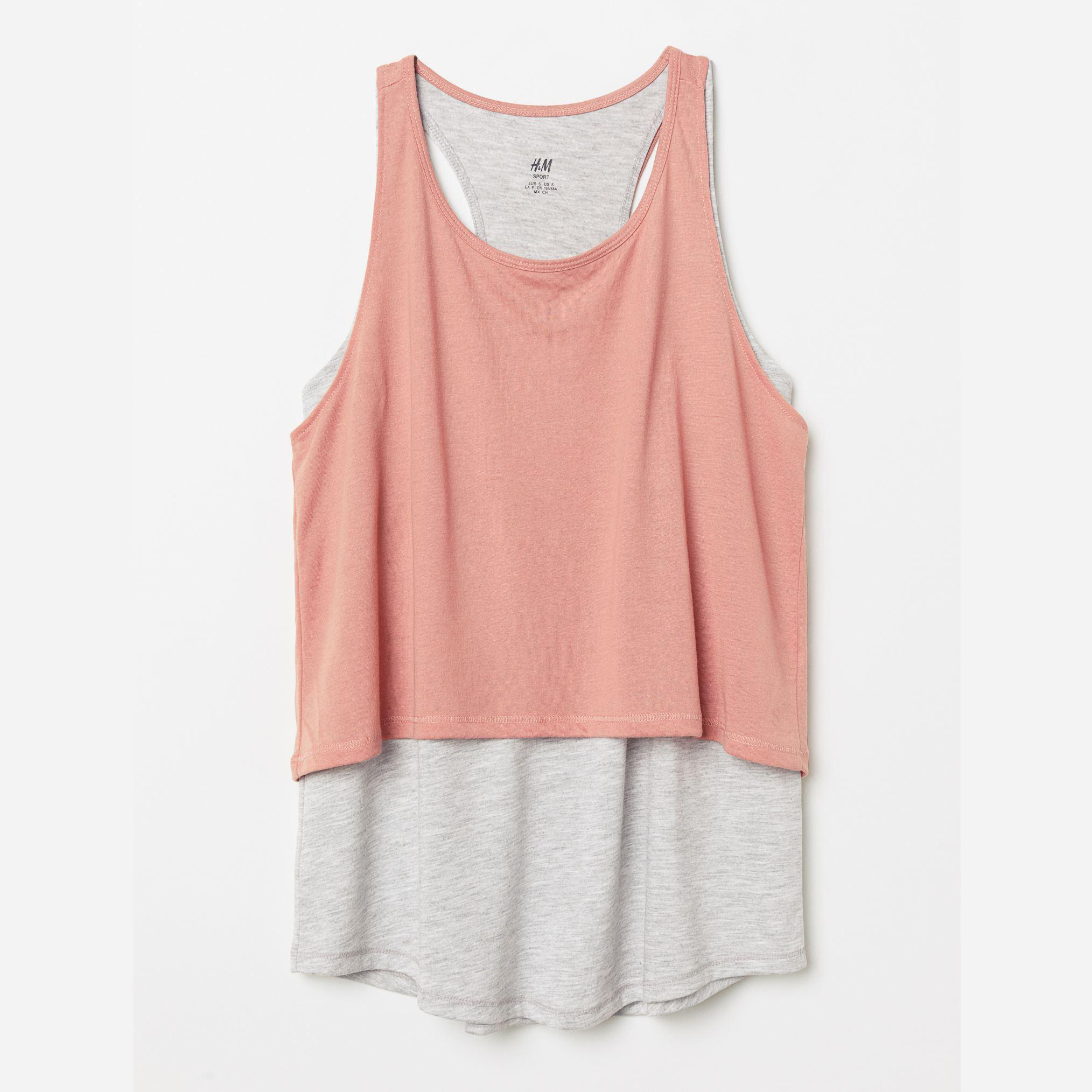 

Спортивная майка H&M XAZ179656QBDD L Розовая с серым