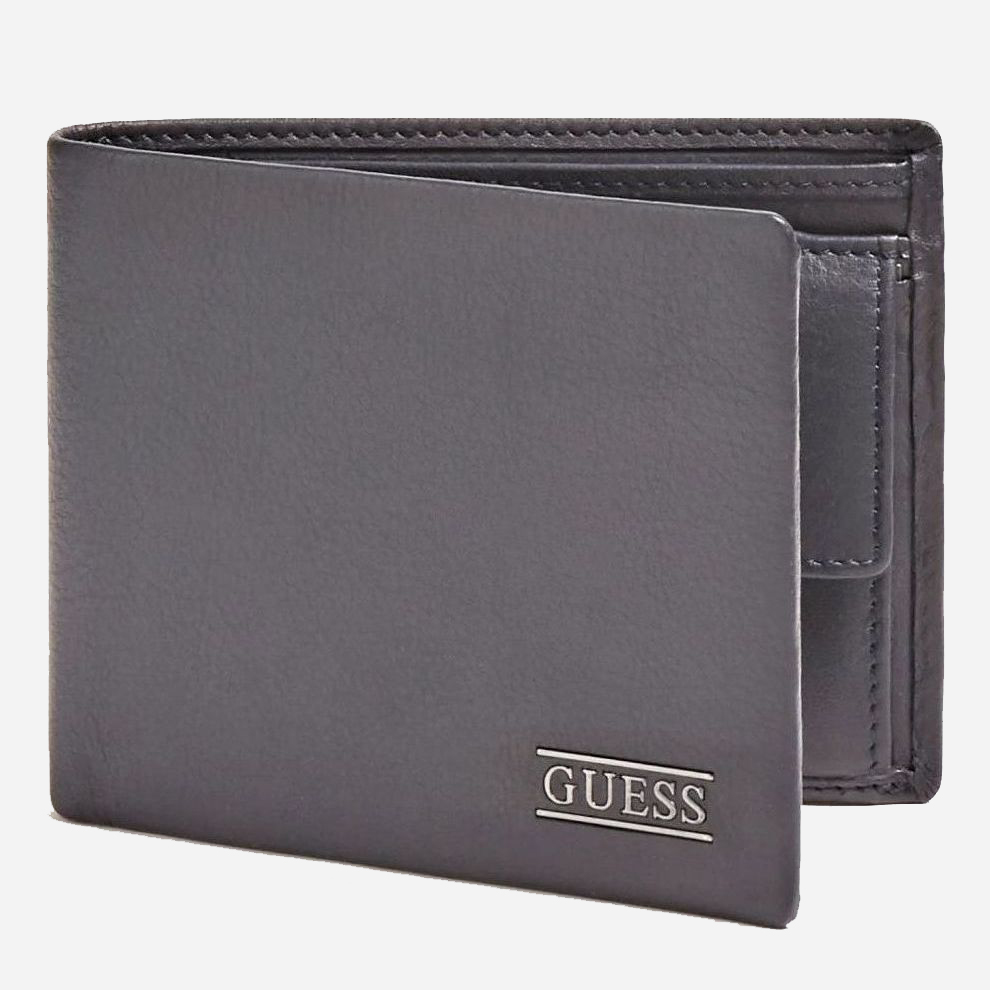 

Кошелек мужской кожаный Guess New Boston Billfold W/Coin Pkt SM2509LEA20-BLU Темно-синий