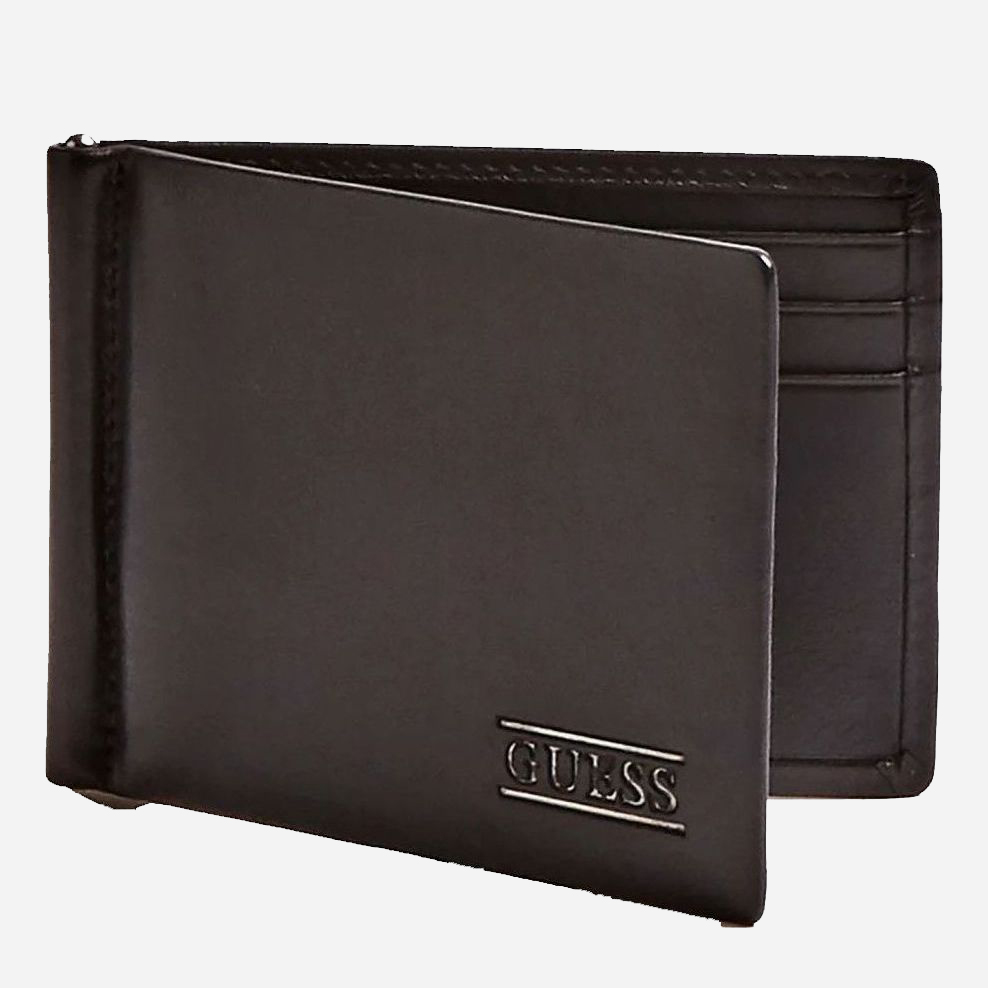 

Кошелек мужской кожаный Guess New Boston Money Clip Card Cas SM4016LEA23-BLA Черный