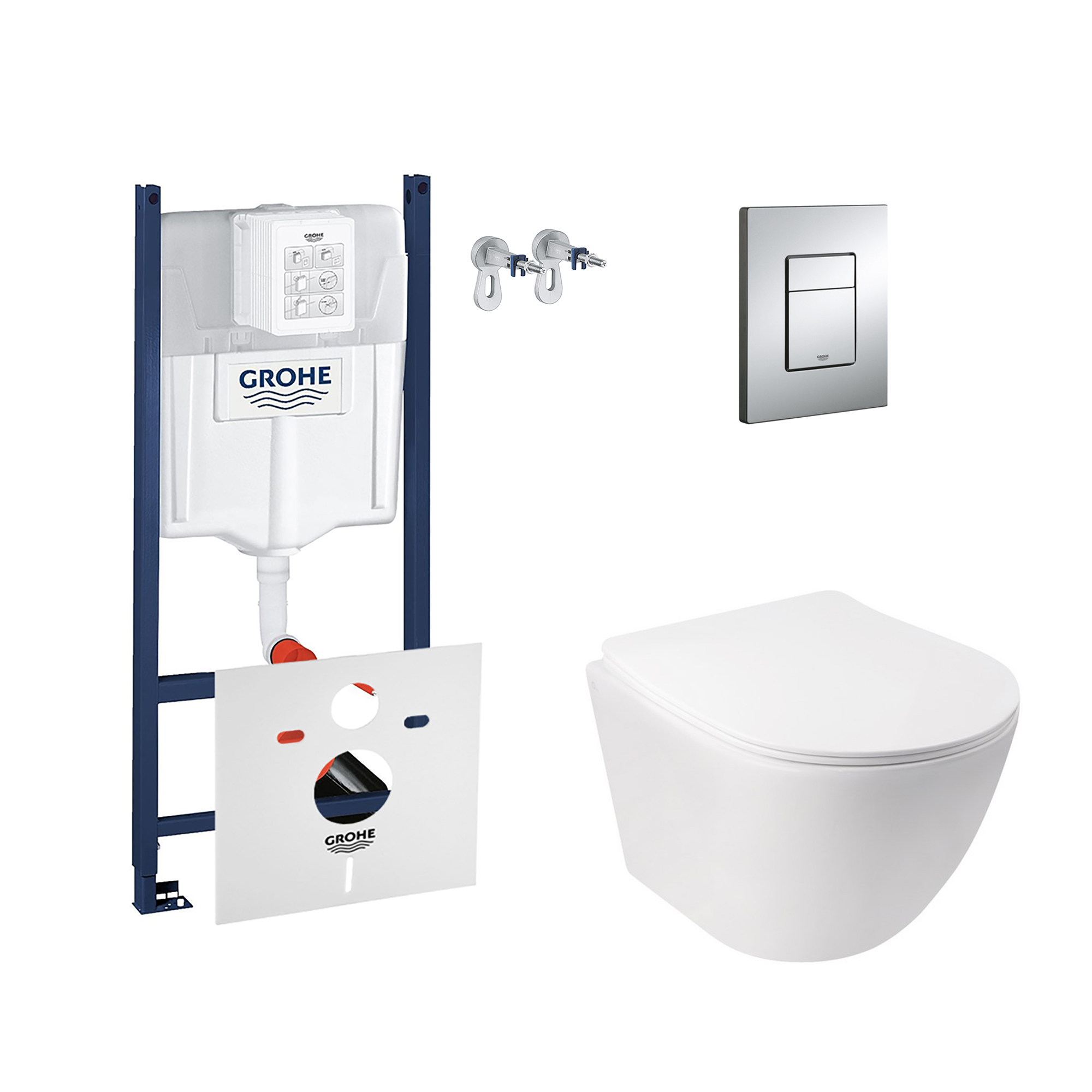 

Набор инсталляция 4 в 1 Grohe Rapid SL 3884000G + унитаз с сиденьем Qtap Jay QT07335176W (3884000GQT07335176W)