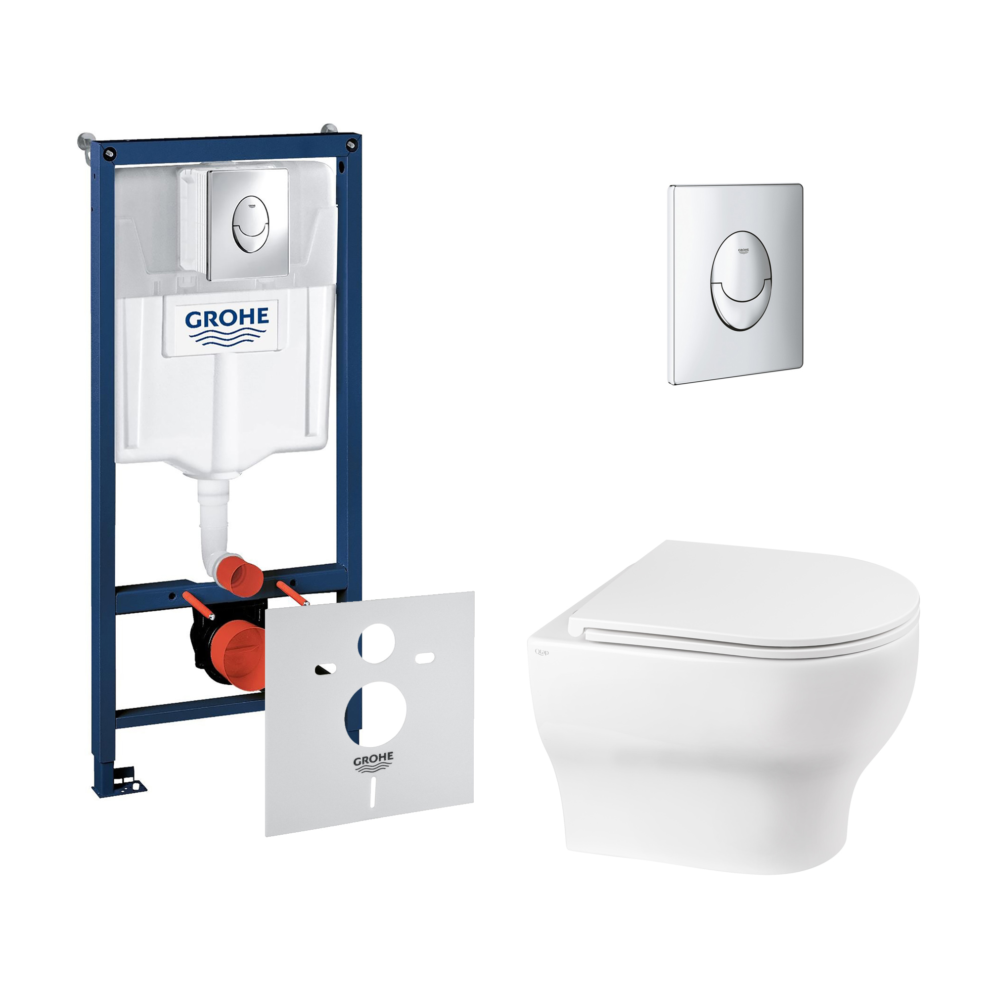 

Набор инсталляция 4 в 1 Grohe Rapid SL 38721001 + унитаз с сиденьем Qtap Aries QT0333063ERW (38721001QT0333063ERW)