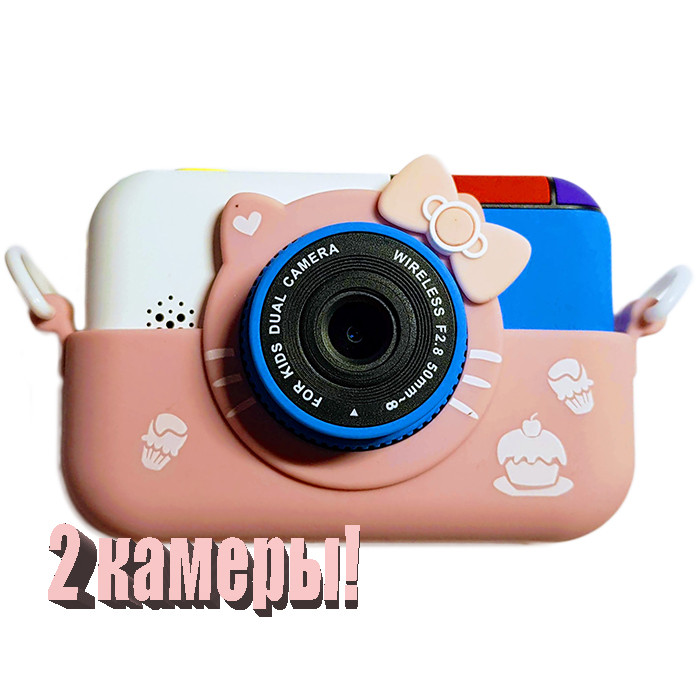 

Детский цифровой фотоаппарат Hello Kitty Хелло Китти Розовый 2 камеры Original 40М