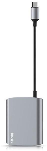 

Адаптер Baseus Enjoyment series Type-C to RJ45+USB3.0 HUB Adapter Gray (CATSX-B0G)