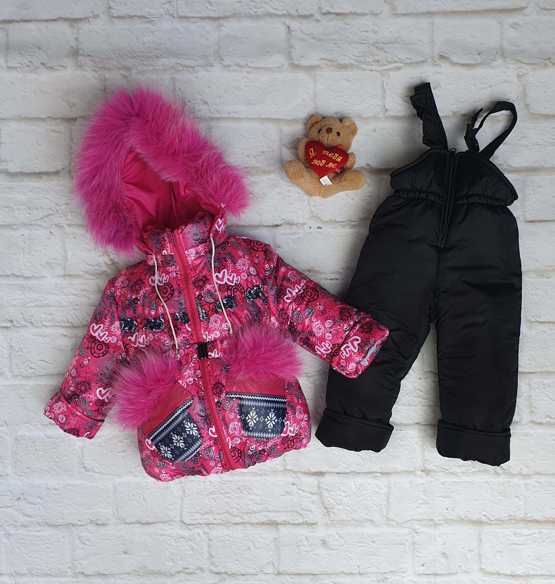 

Зимний костюм для девочек For KIDS Варежка 108-116 см малиновый