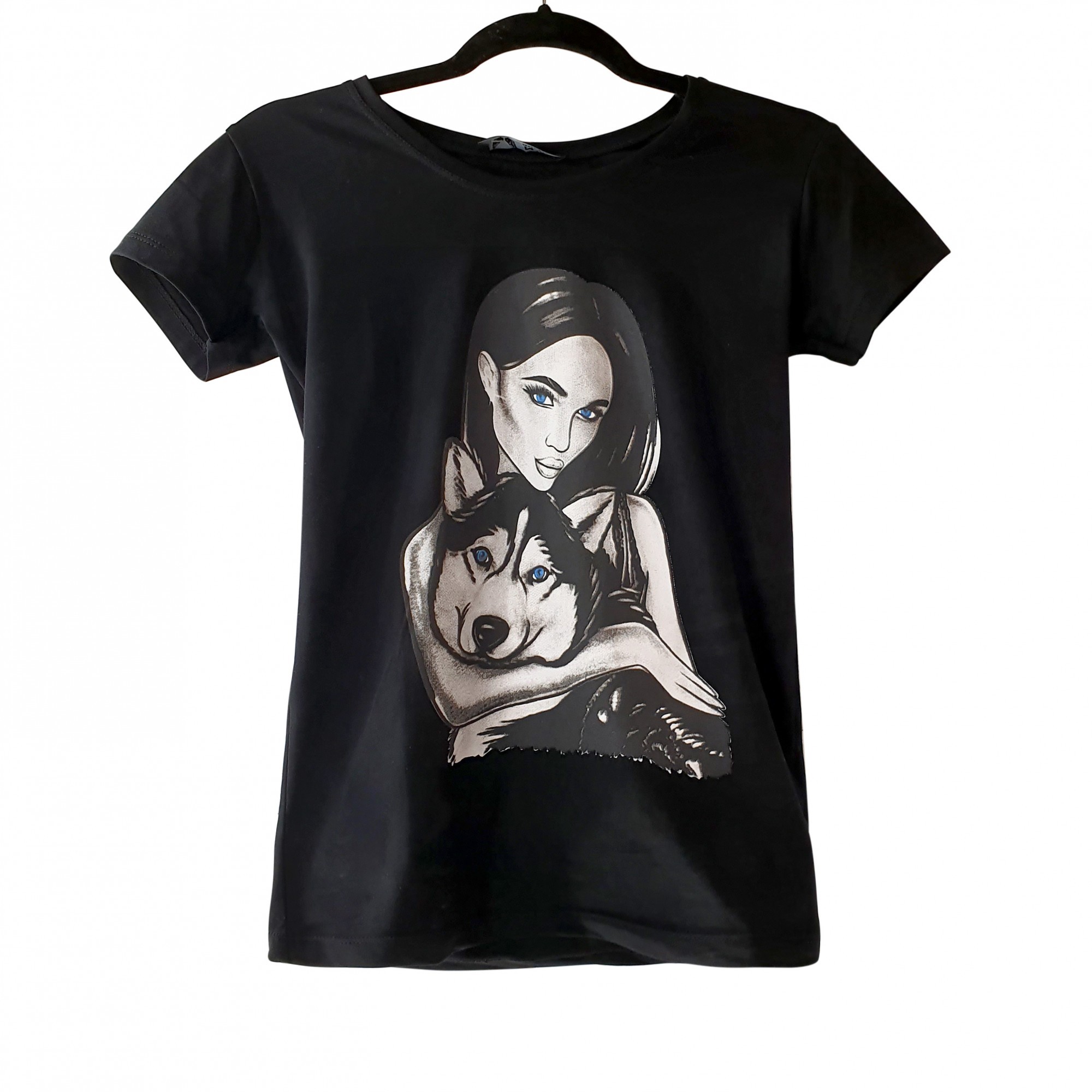 

футболка женская N Angels Girl and husky черная One size 3252