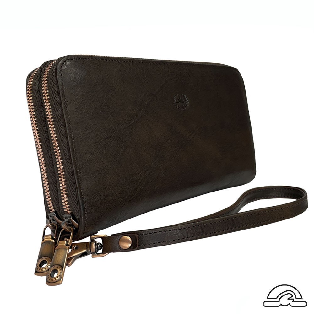 

Сумка-клатч кожаная Tony Perotti Vintage 3668+RFID moro коричневый
