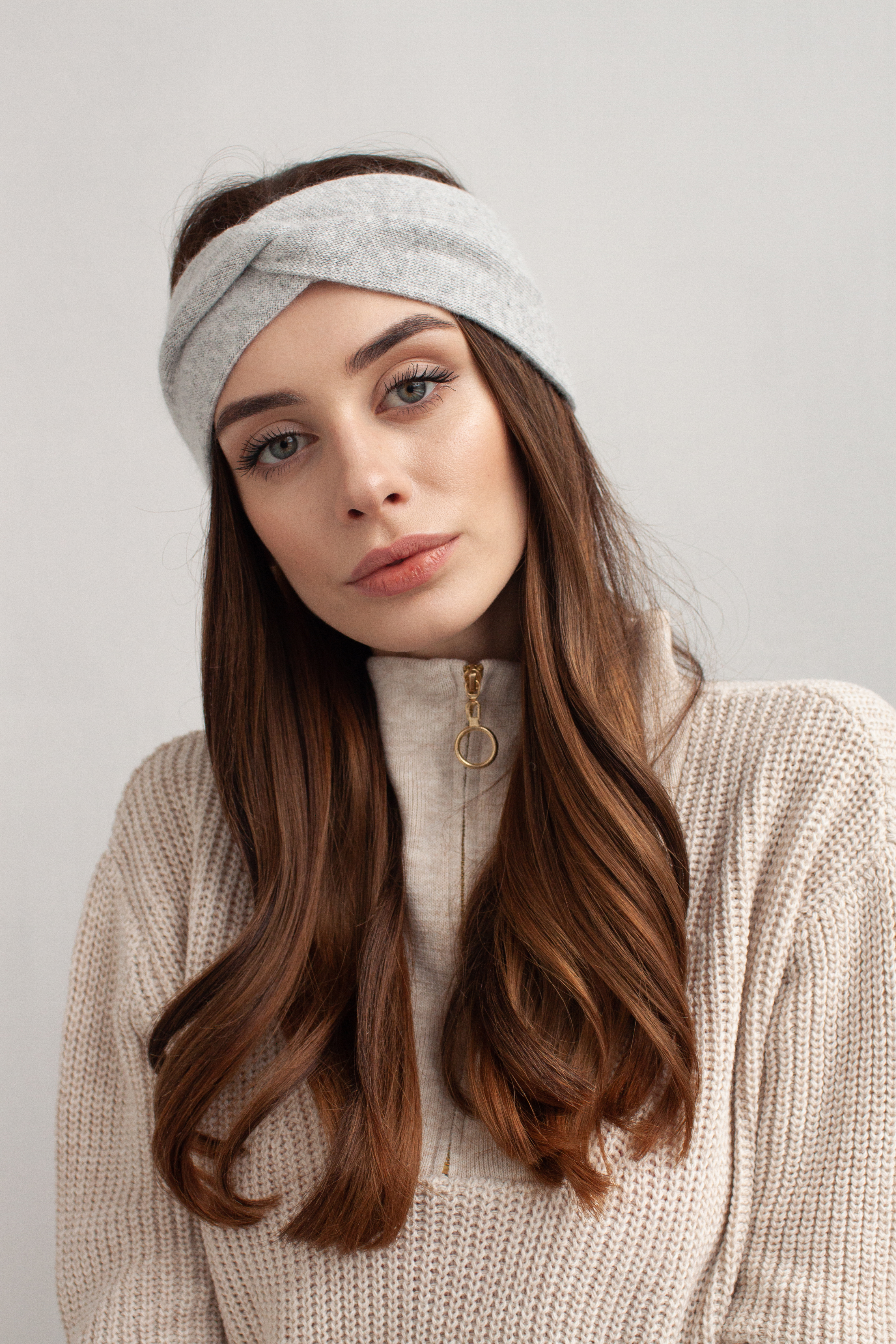 

Повязка на голову - тюрбан FAMO P-16 Светло-серый One size (P-16)