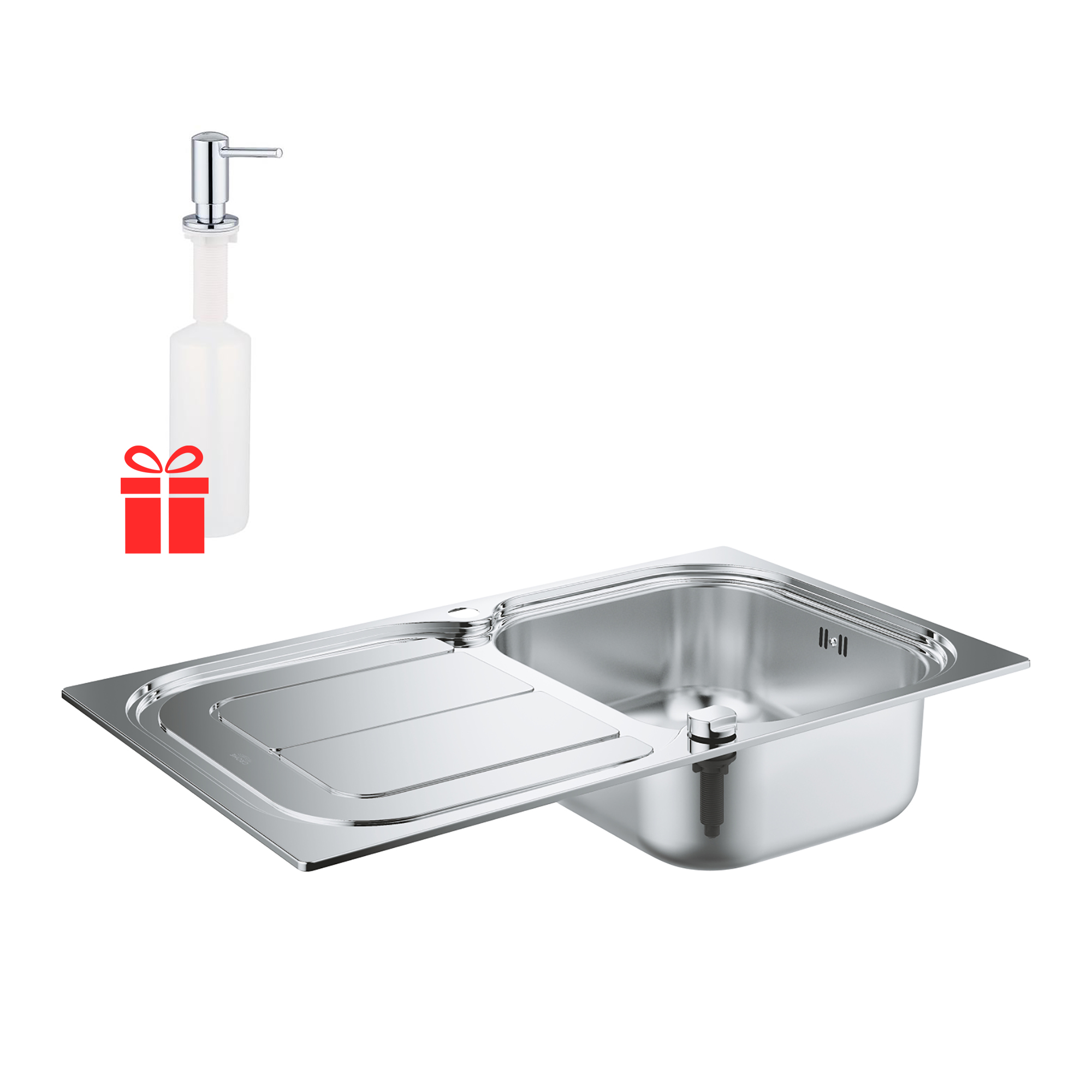 

Набор Grohe мойка кухонная K300 31563SD0 + дозатор для моющего средства Contemporary 40536000 (31563SD040536000)