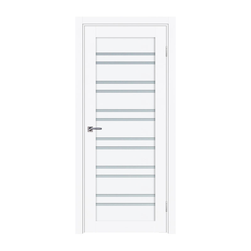 

Дверное полотно ТД ТД-406 2000х700 мм Белый матовый R (бел. стекло)