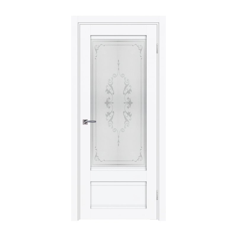 

Дверное полотно ТД ТД-781 2000х700 мм Белый матовый R (чёрн. стекло)