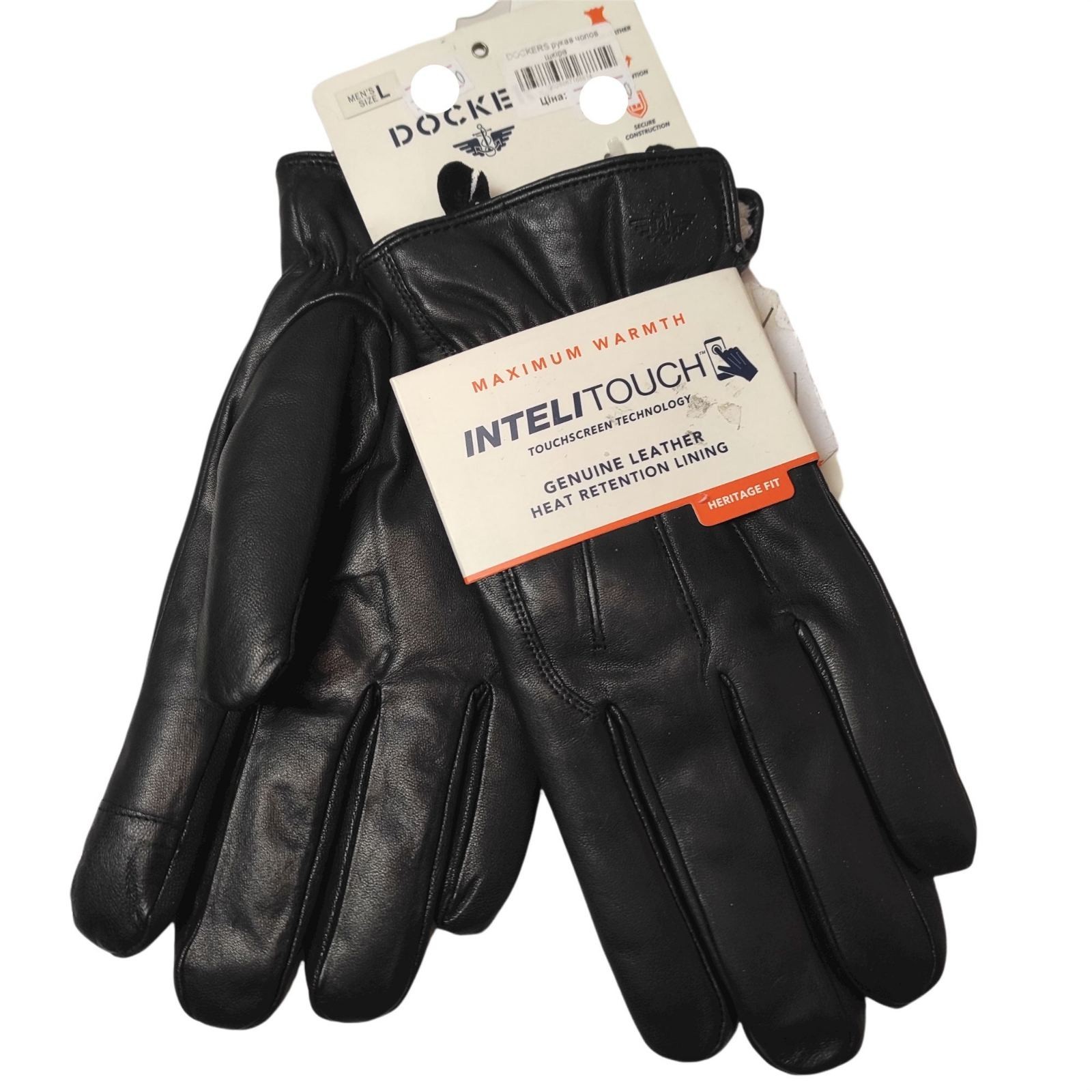 

Мужские докеры Dockers Inteli Touch, перчатки из натуральной кожи черный, K020029, размер L