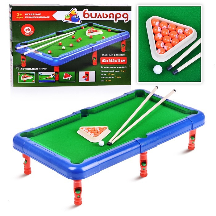 

Игра настольнаяPlay Smart Бильярд в коробке 43,5х33х3,5см (2264)