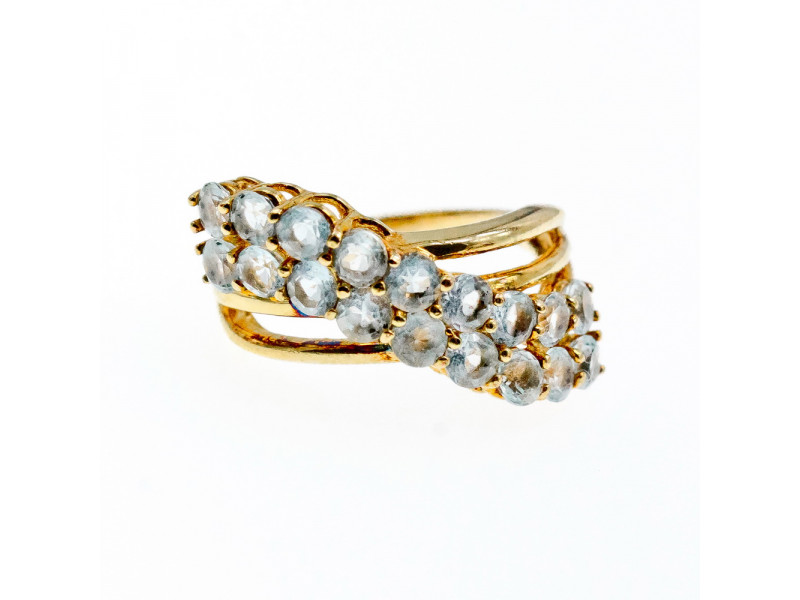 

Серебряное кольцо в позолоте с топазами Океан Натуральный Sky Jewelry 002801