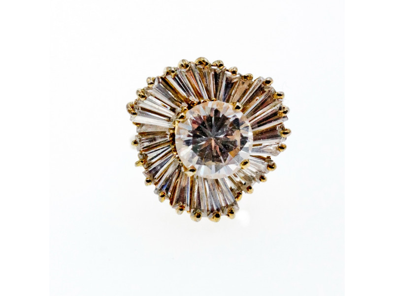 

Серебряное кольцо в позолоте с фианитами Стиль Натуральный Sky Jewelry 003046