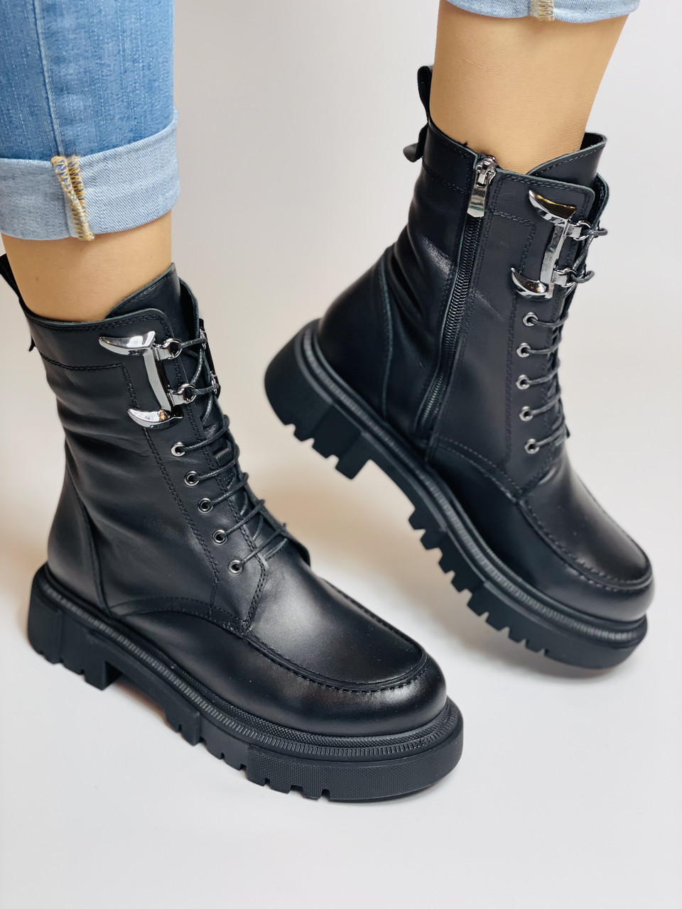 

Зимние женские ботинки Evromoda 37 Чёрные 2727
