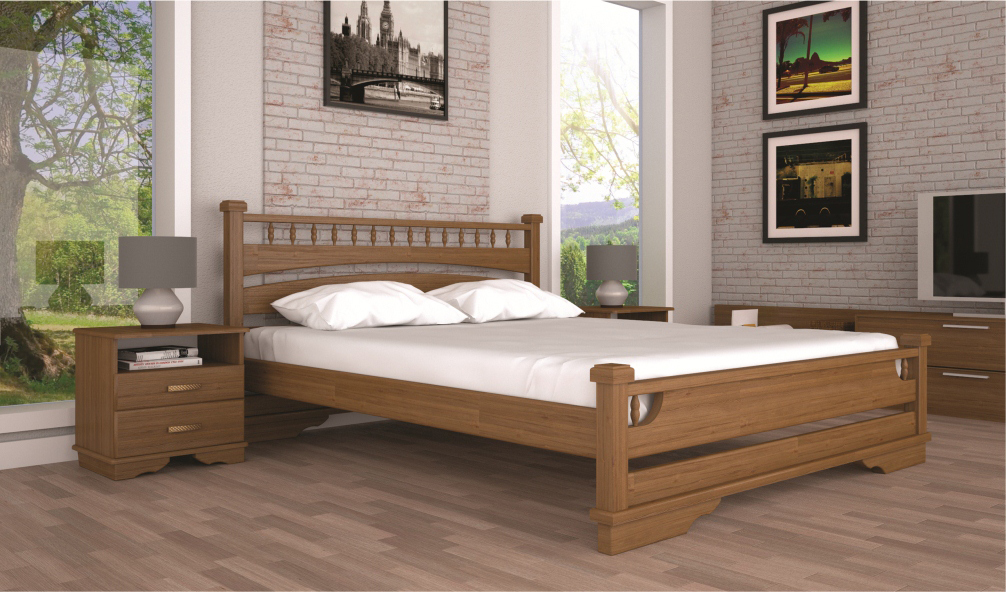 

Кровать ТИС АТЛАНТ 1 140*200 дуб Лак Орех