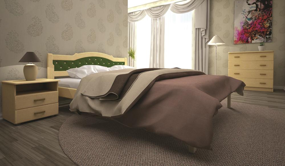 

Кровать ТИС ЮЛИЯ 2 90*190 дуб Лак лак + Кожзам зеленый