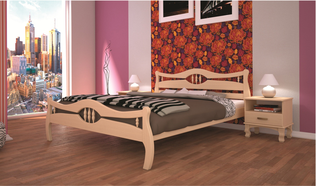 

Кровать ТИС КОРОНА 2 90*190 дуб Слоновая Кость