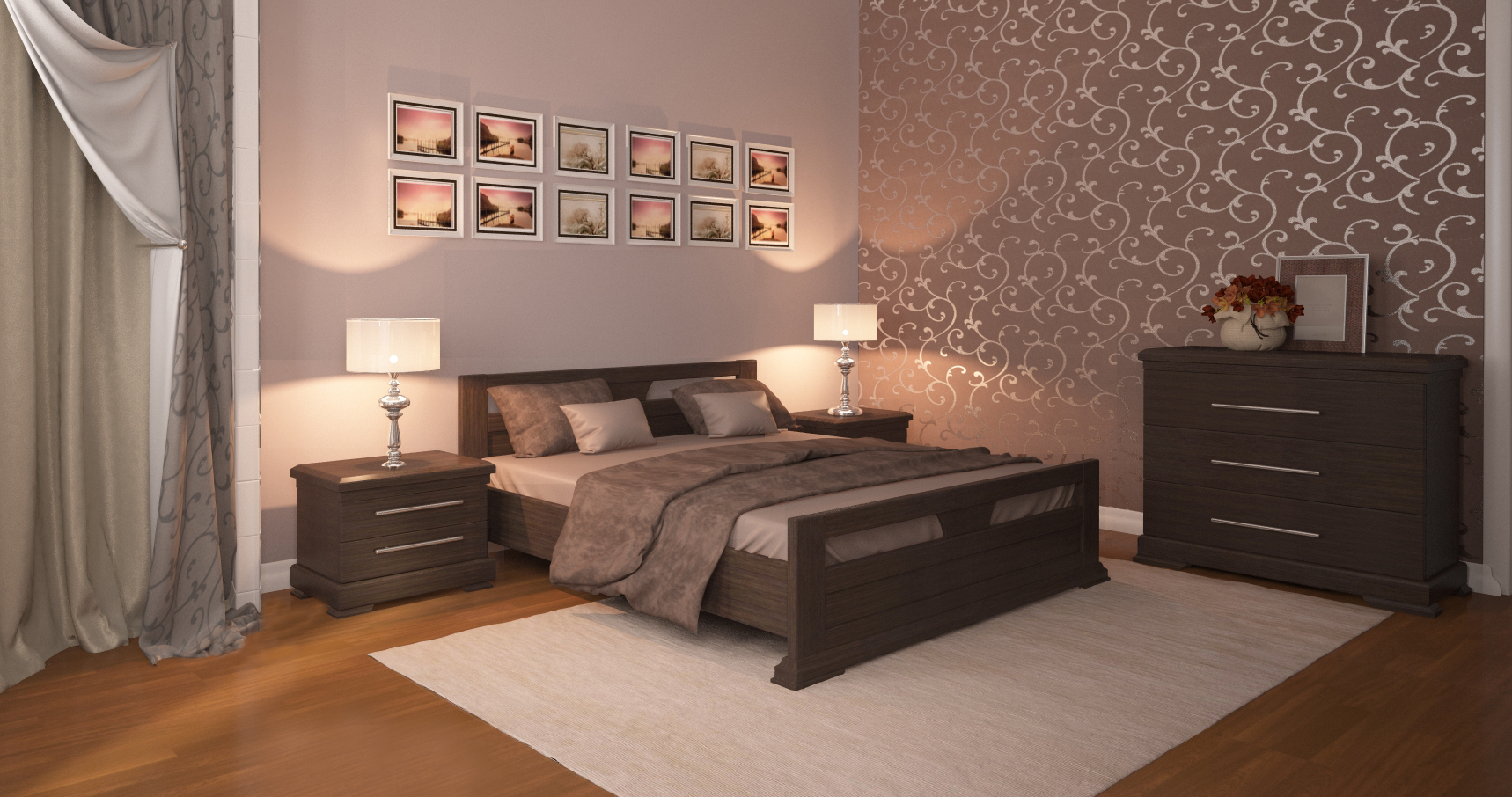 

Кровать ARTmebli Модерн 180х190 К5 венге