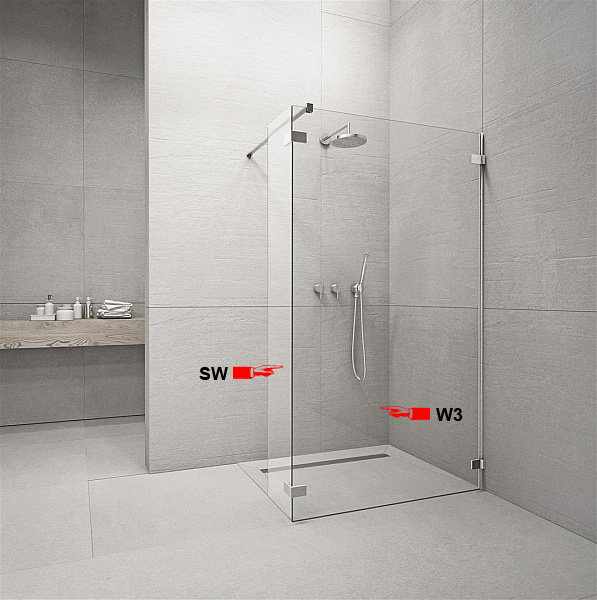 

Фронтальна частина душової кабіни Radaway Euphoria Walk-in W3 100 (383132-01-01)