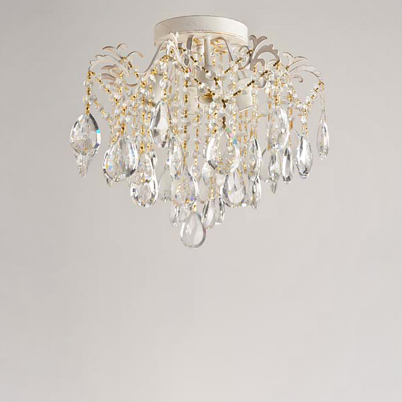 

Люстра кришталева стельова Light House SRS-16409/4 білий + золото