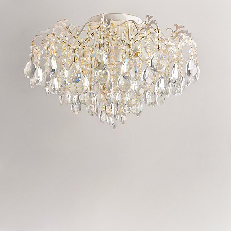 

Люстра кришталева стельова Light House SRS-16409/8 білий + золото