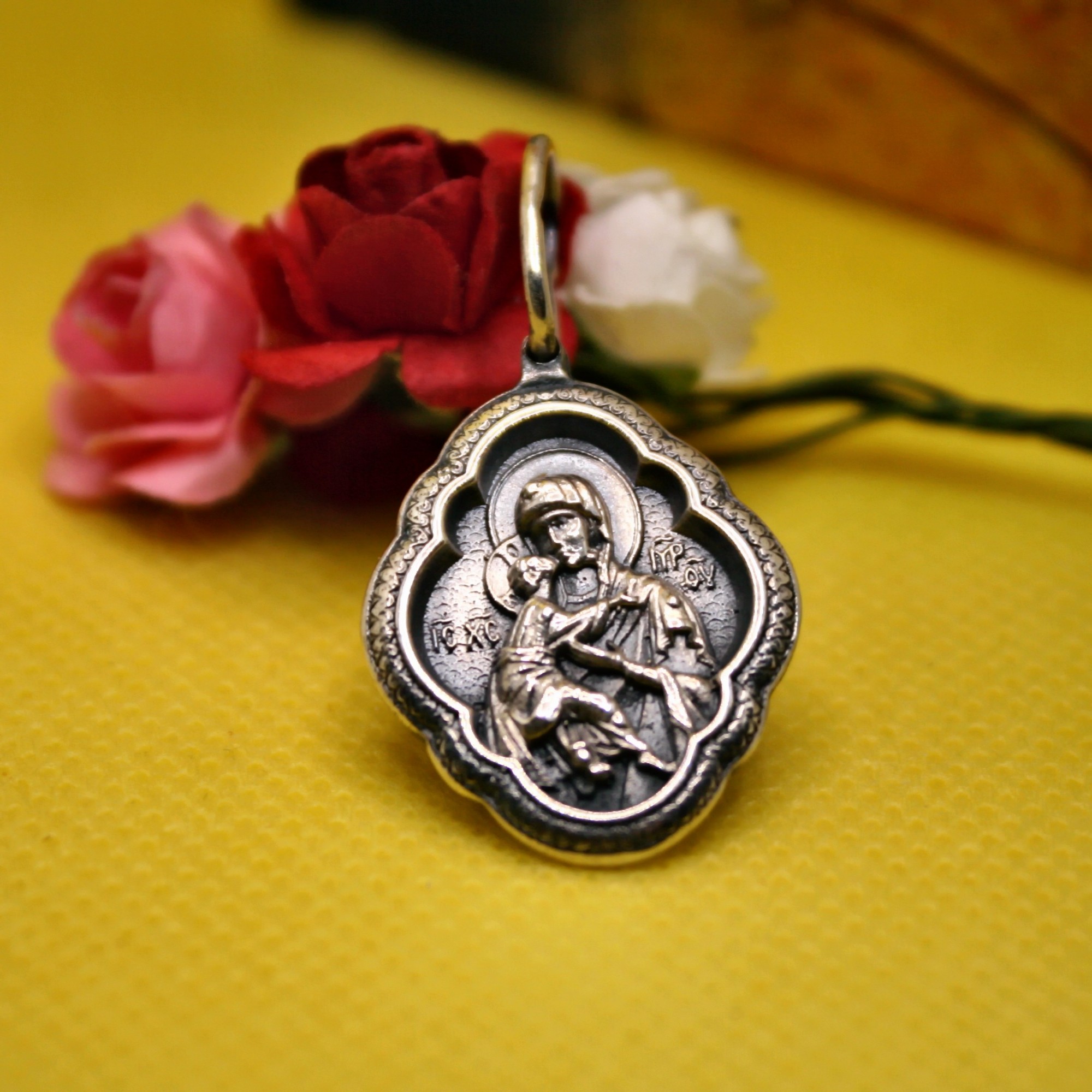 

Образок серебряный Владимирская икона Божией матери SilverArtisan 0.0044