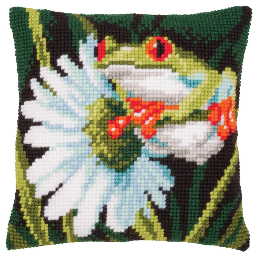 

Набор для вышивания крестом (подушка) Vervaco Red eyed toad Красноглазая жаба PN-0145755