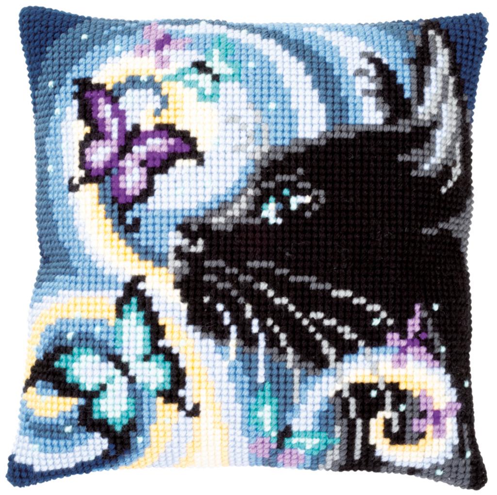 

Набор для вышивания крестом (подушка) Vervaco Cat with butterflies Кошка с бабочками PN-0149061
