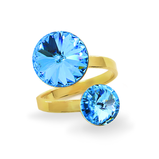 

Кольцо KOBI RIVOLI 8+12 мм со Swarovski модели 7770-3010-12-35