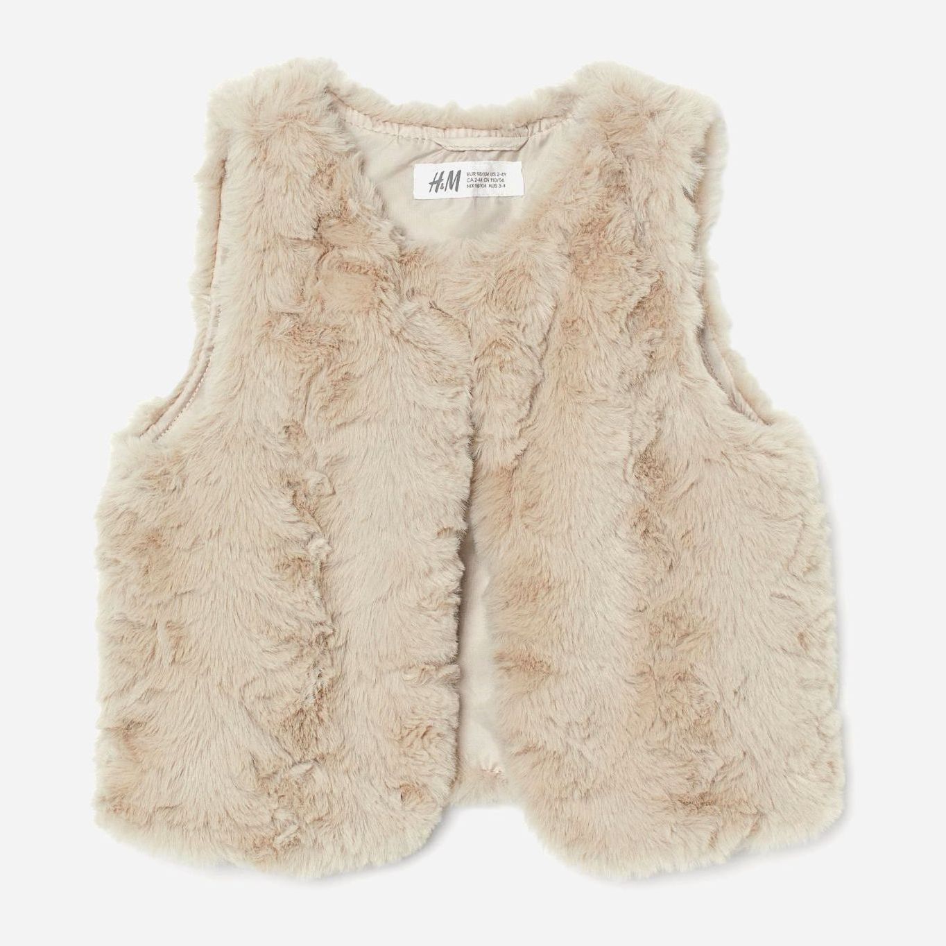 

Демисезонный жилет H&M 1810-8387791 98-104 см Светло-бежевый