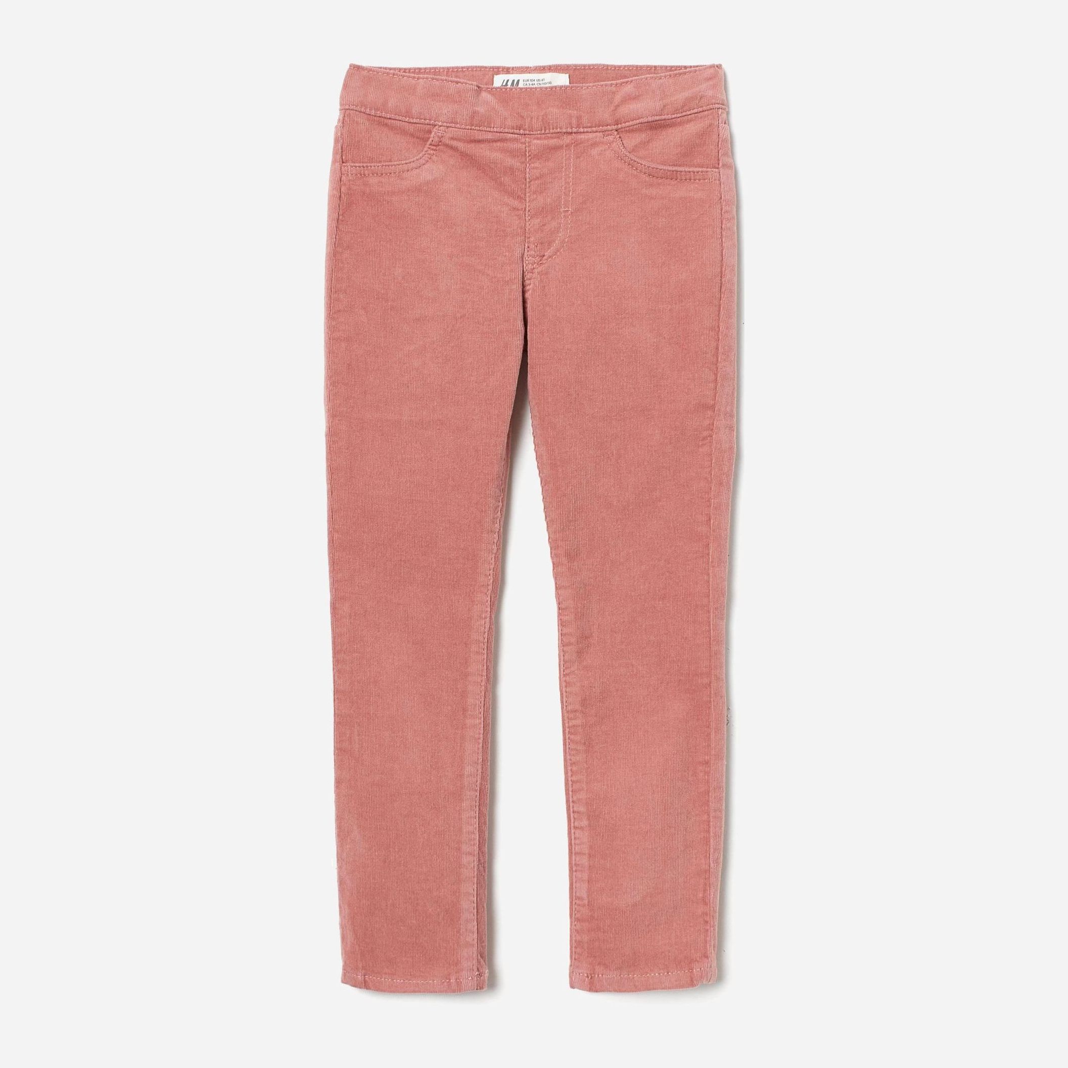 

Брюки вельветовые H&M 1903-8508771 110 см Бледно-розовые