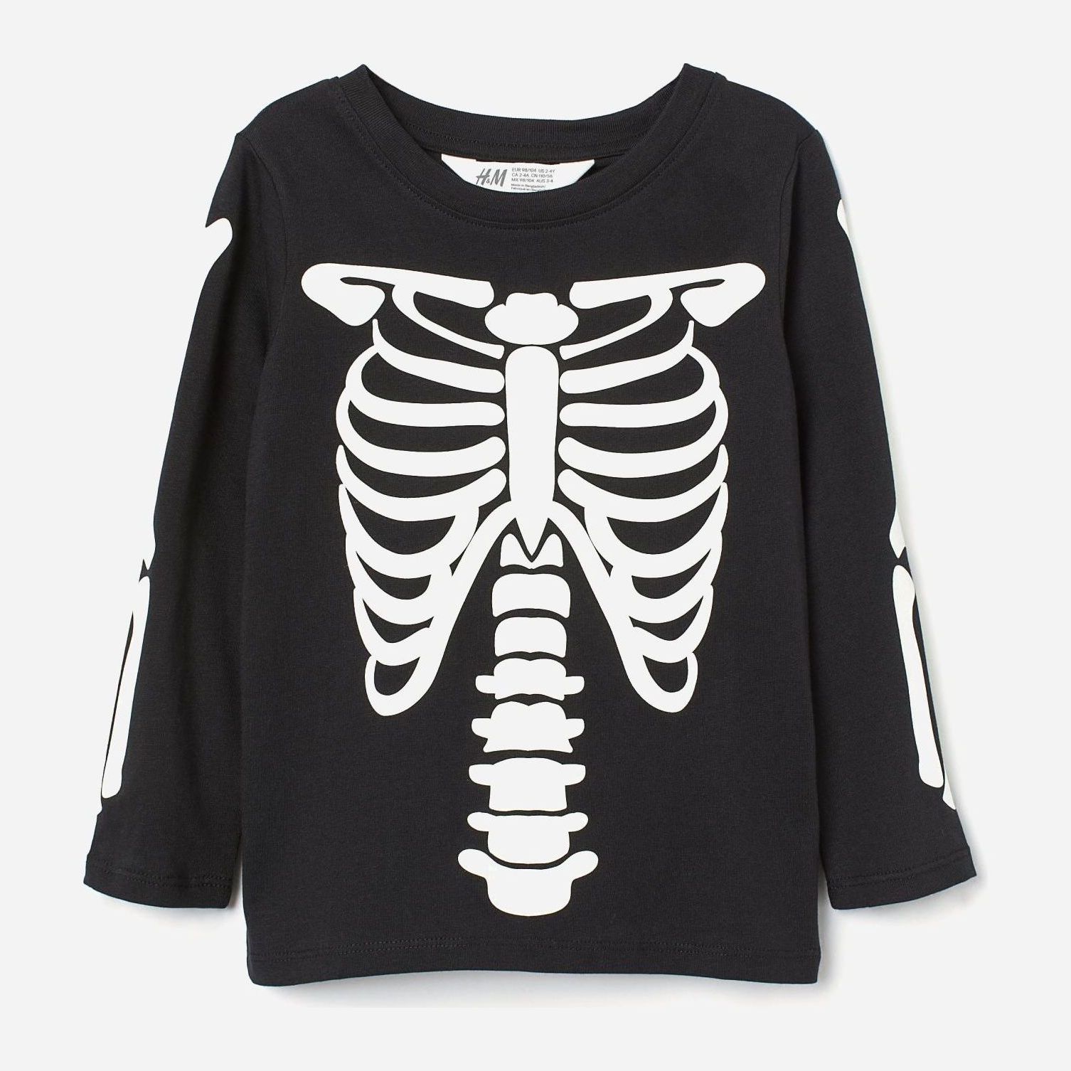 

Футболка с длинными рукавами H&M 504-7463070 110-116 см Черный/Принт
