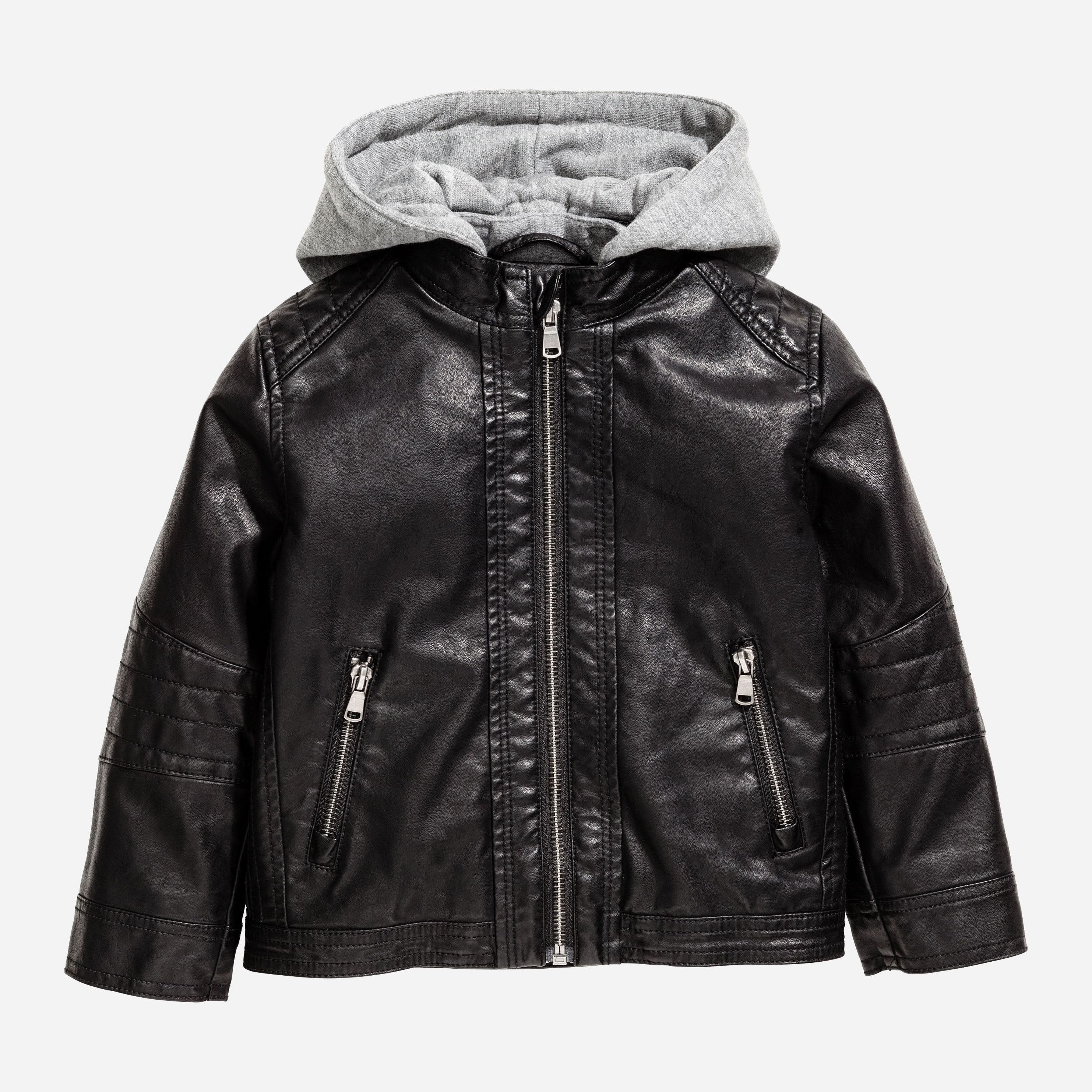 

Демисезонная куртка из искусственной кожи H&M в4971926 140 см Черная