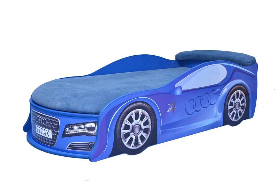 

Кровать-машина Avto-UA AUDI синяя с матрасом Стандарт без ПМ 80х180