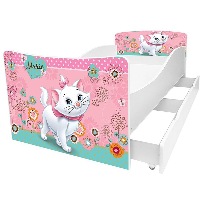 

Детская кровать с ящиком Viorina-deko Kinder-29 Кошечка Мари new 80х190